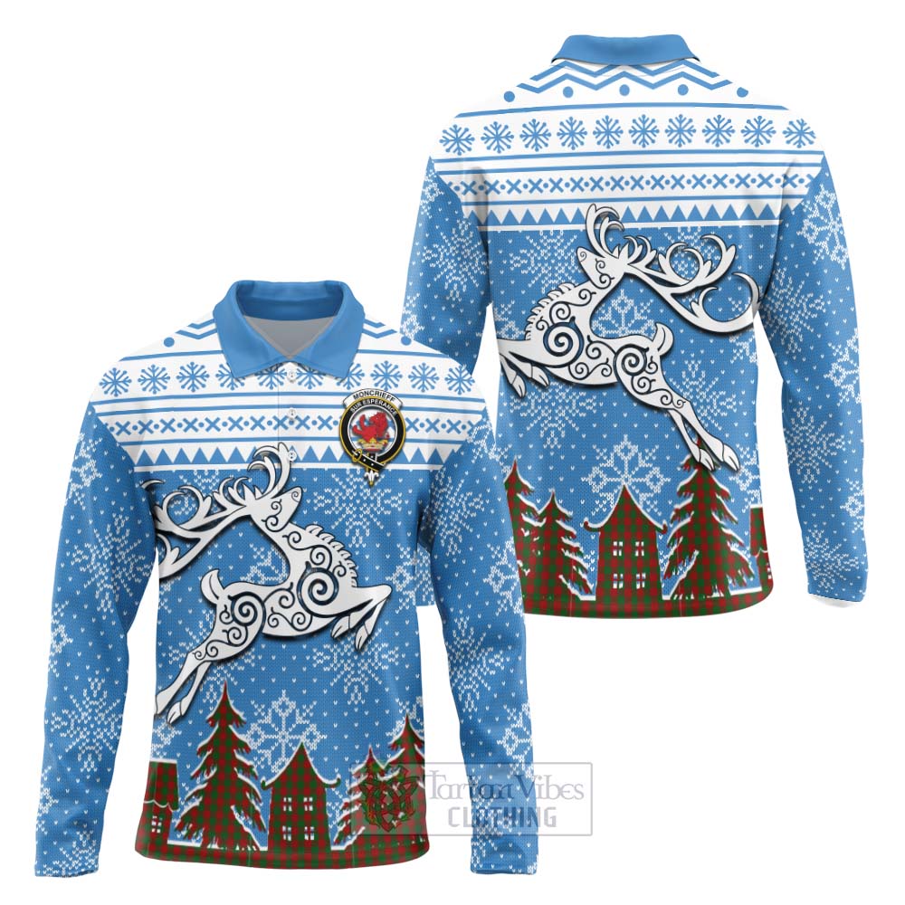 Moncrieff (Moncreiffe) Clan Christmas Long Sleeve Polo Shirt Celtic Reindeer Style Unisex - Tartan Vibes Clothing