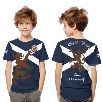 Moncrieff (Moncreiffe) Tartan Lion Rampant Kid T-Shirt Proudly Display Your Heritage with Alba Gu Brath and Clan Name Youth XL Size14 - Tartan Vibes Clothing