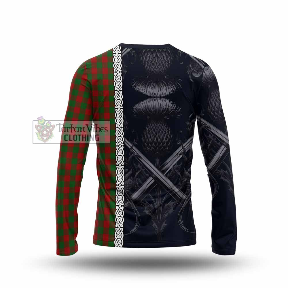 Moncrieff (Moncreiffe) Tartan Long Sleeve T-Shirt with Family Crest Cross Sword Thistle Celtic Vibes - Tartan Vibes Clothing