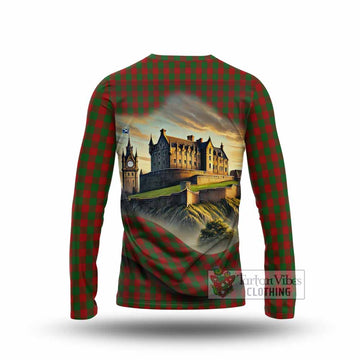 Moncrieff (Moncreiffe) Tartan Family Crest Long Sleeve T-Shirt with Scottish Ancient Castle Style - Tartan Vibes Clothing