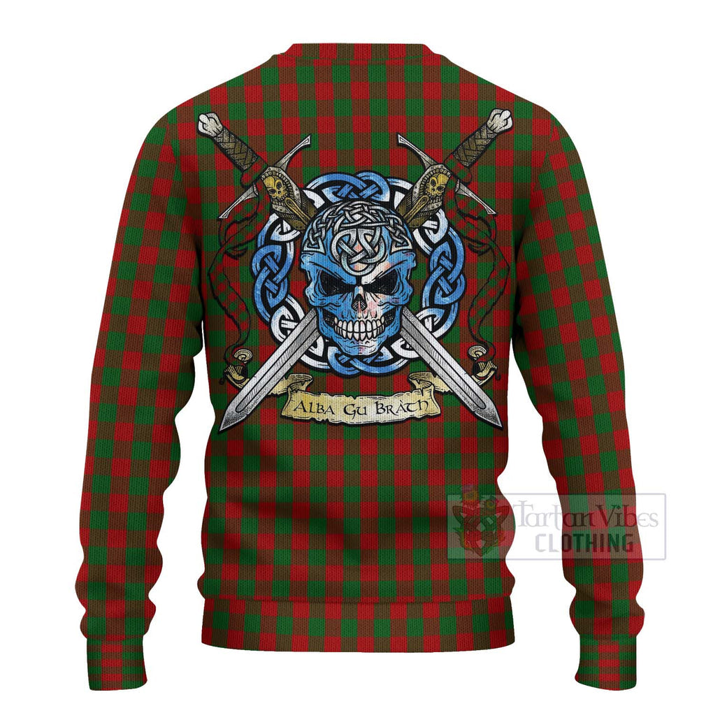 Moncrieff (Moncreiffe) Tartan Ugly Sweater with Family Crest Celtic Skull Style - Tartan Vibes Clothing