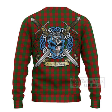 Moncrieff (Moncreiffe) Tartan Ugly Sweater with Family Crest Celtic Skull Style - Tartan Vibes Clothing