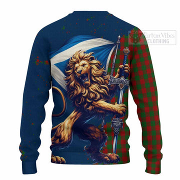 Moncrieff (Moncreiffe) Tartan Family Crest Knitted Sweater with Scottish Majestic Lion - Tartan Vibes Clothing