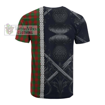 Moncrieff (Moncreiffe) Tartan Cotton T-shirt with Family Crest Cross Sword Thistle Celtic Vibes
