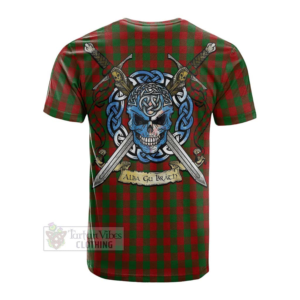 Moncrieff (Moncreiffe) Tartan Cotton T-shirt with Family Crest Celtic Skull Style Men's Shirt - Tartan Vibes Clothing