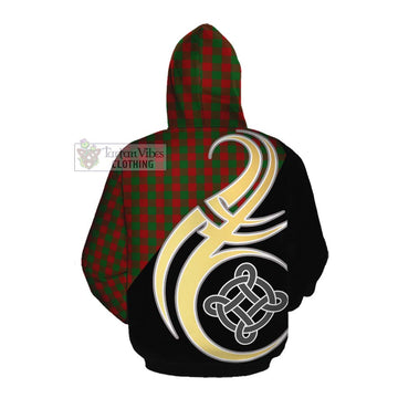 Moncrieff (Moncreiffe) Tartan Cotton Hoodie with Family Crest and Celtic Symbol Style Pullover Hoodie - Tartan Vibes Clothing