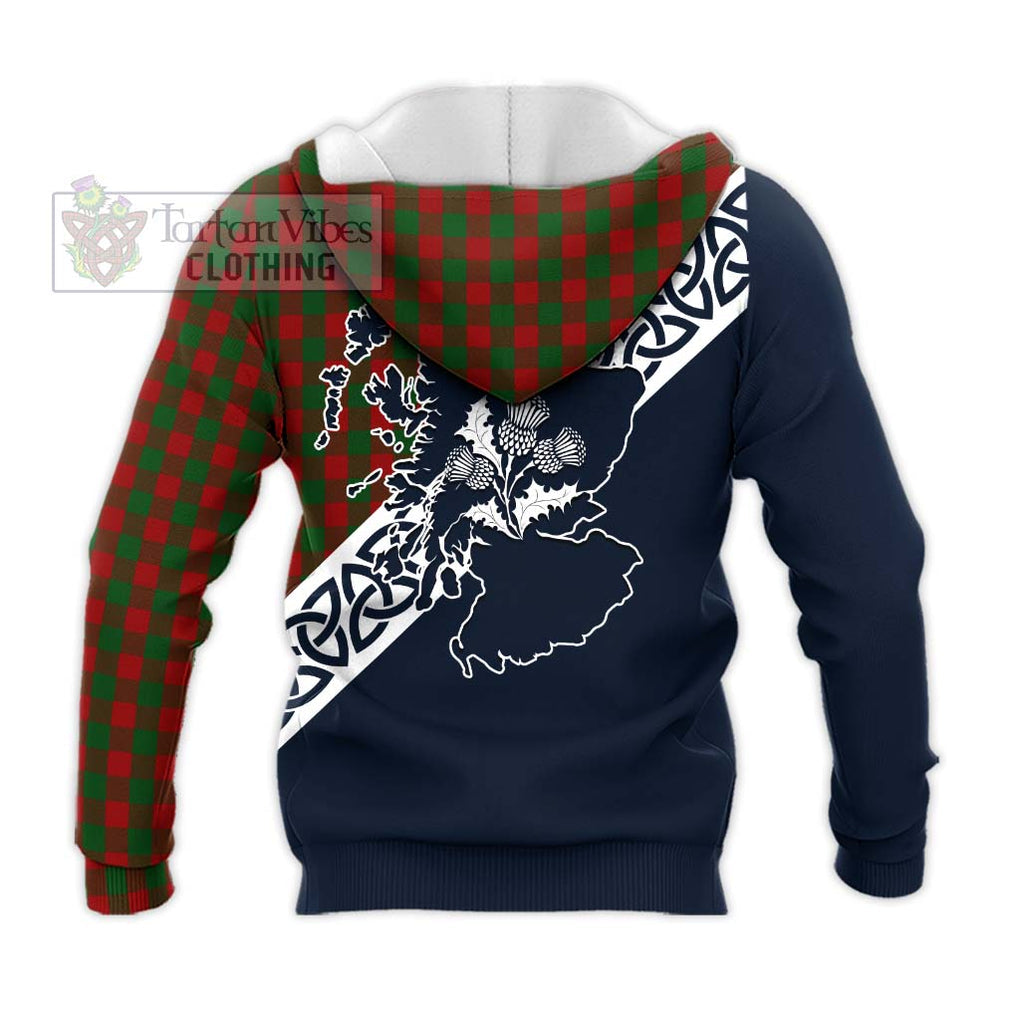 Moncrieff (Moncreiffe) Tartan Knitted Hoodie Featuring Thistle and Scotland Map - Tartan Vibes Clothing