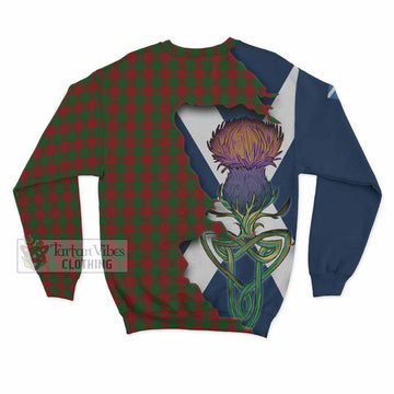 Tartan Vibes Clothing Moncrieff (Moncreiffe) Tartan Family Crest Sweatshirt Scottish Thistle Celtic Inspired