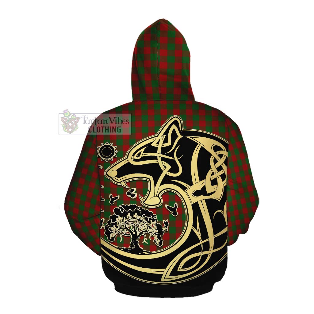 Moncrieff (Moncreiffe) Tartan Cotton Hoodie with Family Crest Celtic Wolf Style Pullover Hoodie - Tartan Vibes Clothing