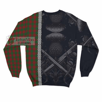 Moncrieff (Moncreiffe) Tartan Sweatshirt with Family Crest Cross Sword Thistle Celtic Vibes - Tartan Vibes Clothing