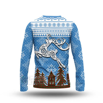 Moncrieff (Moncreiffe) Clan Christmas Long Sleeve T-Shirt Celtic Reindeer Style - Tartan Vibes Clothing