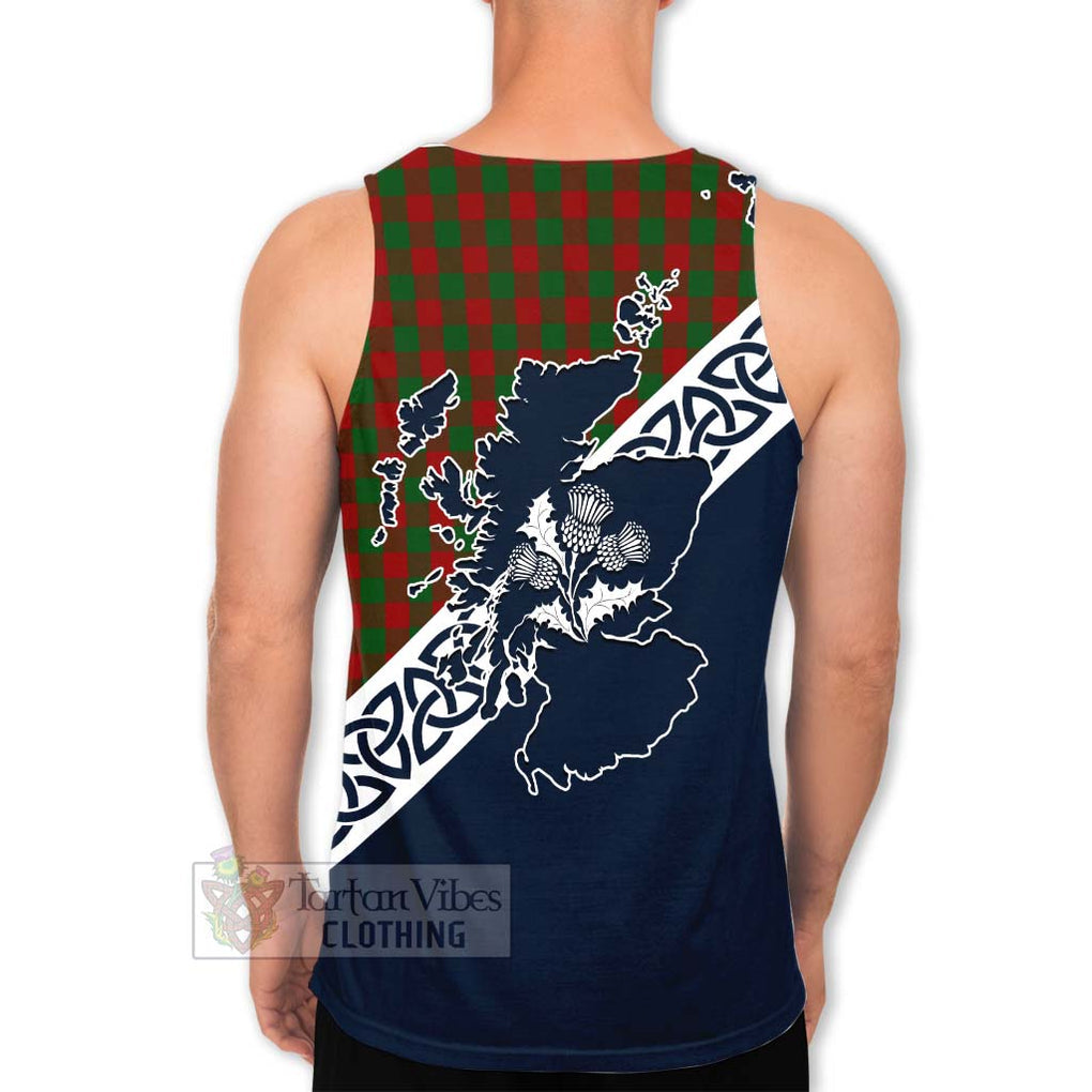 Moncrieff (Moncreiffe) Tartan Men's Tank Top Featuring Thistle and Scotland Map - Tartan Vibes Clothing