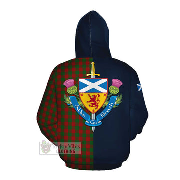 Moncrieff (Moncreiffe) Tartan Cotton Hoodie Alba with Scottish Lion Royal Arm Half Style Pullover Hoodie - Tartan Vibes Clothing