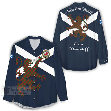 Moncrieff (Moncreiffe) Tartan Lion Rampant Women's Casual Shirt Proudly Display Your Heritage with Alba Gu Brath and Clan Name - Tartan Vibes Clothing