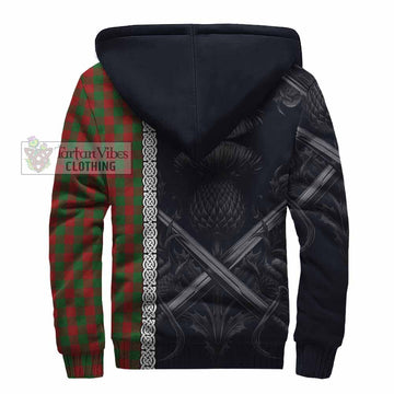 Moncrieff (Moncreiffe) Tartan Sherpa Hoodie with Family Crest Cross Sword Thistle Celtic Vibes - Tartan Vibes Clothing