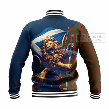 Moncrieff (Moncreiffe) Tartan Family Crest Baseball Jacket with Scottish Majestic Lion - Tartan Vibes Clothing