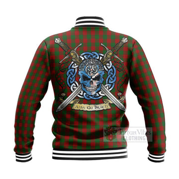 Moncrieff (Moncreiffe) Tartan Baseball Jacket with Family Crest Celtic Skull Style - Tartan Vibes Clothing