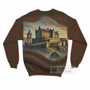 Moncrieff (Moncreiffe) Tartan Family Crest Sweatshirt with Scottish Ancient Castle Style - Tartan Vibes Clothing