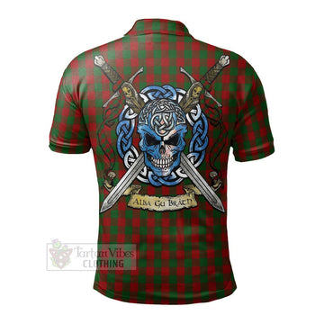 Moncrieff (Moncreiffe) Tartan Polo Shirt with Family Crest Celtic Skull Style - Tartan Vibes Clothing
