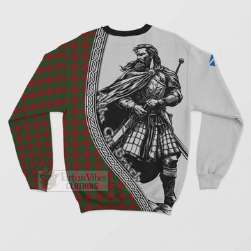 Moncrieff (Moncreiffe) Tartan Clan Crest Sweatshirt with Highlander Warrior Celtic Style - Tartan Vibes Clothing