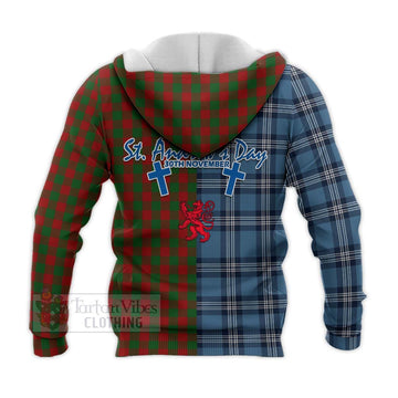 Moncrieff (Moncreiffe) Tartan Knitted Hoodie Happy St. Andrew's Day Half Tartan Style - Tartan Vibes Clothing