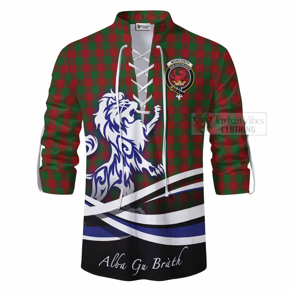 Moncrieff (Moncreiffe) Tartan Ghillie Kilt Shirt with Alba Gu Brath Regal Lion Emblem - Tartan Vibes Clothing