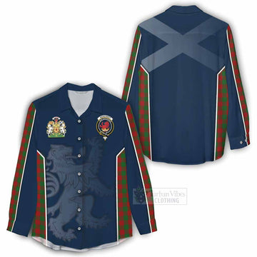 Moncrieff (Moncreiffe) Tartan Women's Casual Shirt with Family Crest and Lion Rampant Vibes Sport Style - Tartan Vibes Clothing