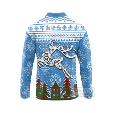 Moncrieff (Moncreiffe) Clan Christmas Long Sleeve Polo Shirt Celtic Reindeer Style - Tartan Vibes Clothing