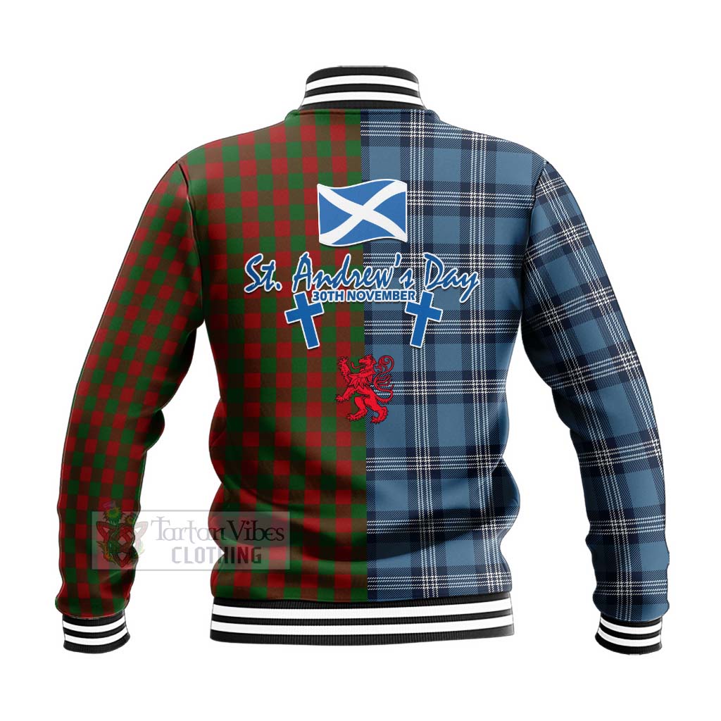 Moncrieff (Moncreiffe) Tartan Baseball Jacket Happy St. Andrew's Day Half Tartan Style - Tartan Vibes Clothing