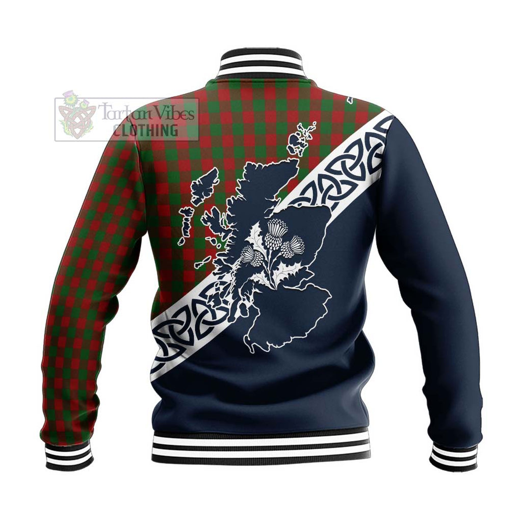 Moncrieff (Moncreiffe) Tartan Baseball Jacket Featuring Thistle and Scotland Map - Tartan Vibes Clothing