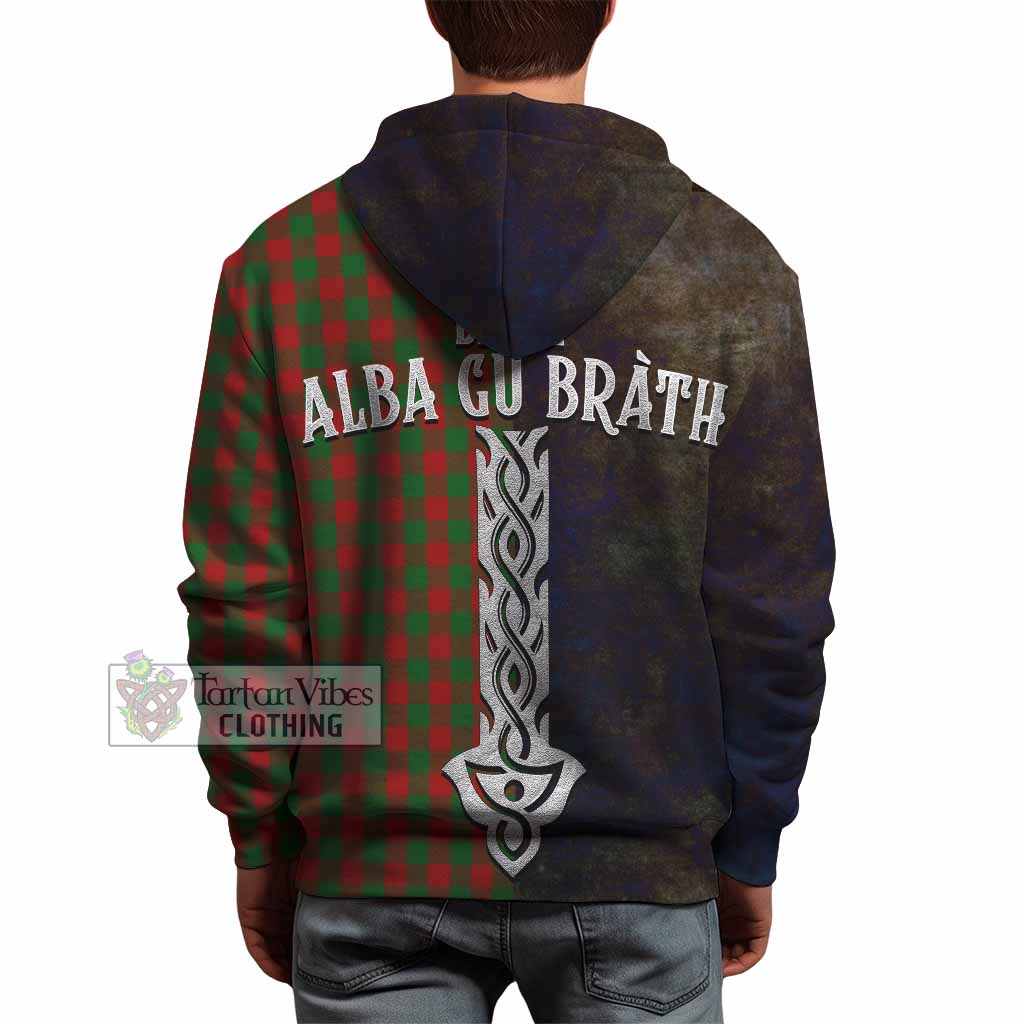 Tartan Vibes Clothing Moncrieff (Moncreiffe) Tartan Family Crest Hoodie Alba Gu Brath Be Brave Lion Ancient Style