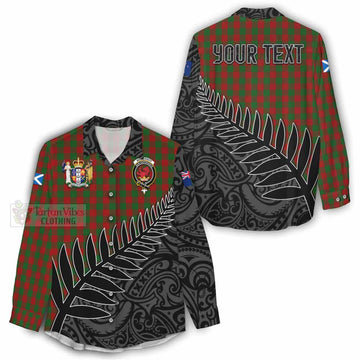 Tartan Vibes Clothing Moncrieff (Moncreiffe) Crest Tartan Women's Casual Shirt with New Zealand Silver Fern Half Style