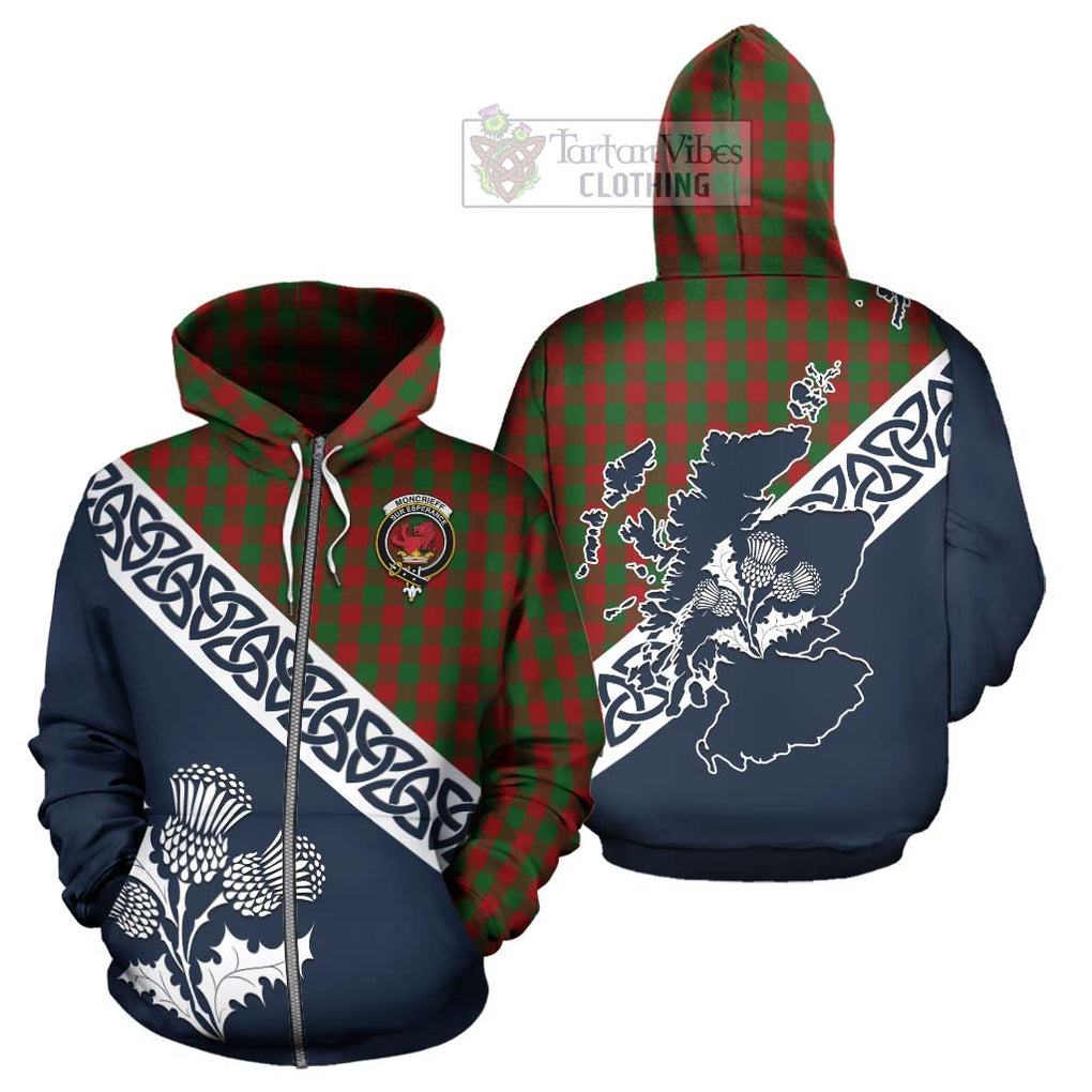 Moncrieff (Moncreiffe) Tartan Hoodie Featuring Thistle and Scotland Map - Tartan Vibes Clothing
