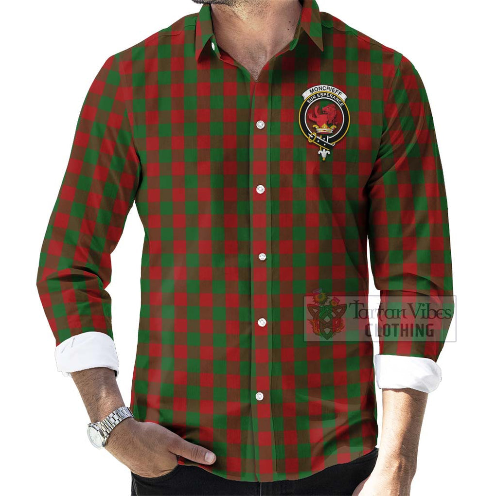 Moncrieff (Moncreiffe) Tartan Long Sleeve Button Shirt with Family Crest Celtic Skull Style - Tartan Vibes Clothing