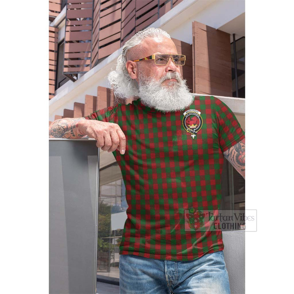 Moncrieff (Moncreiffe) Tartan Cotton T-shirt with Family Crest Celtic Skull Style - Tartan Vibes Clothing