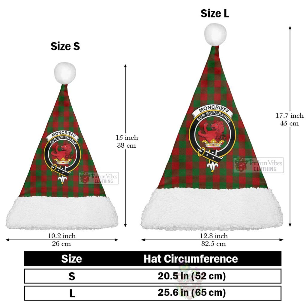 Moncrieff (Moncreiffe) Tartan Christmas Santa Hats with Family Crest Christmas Hat L 25.6in (65cm) - Tartan Vibes Clothing