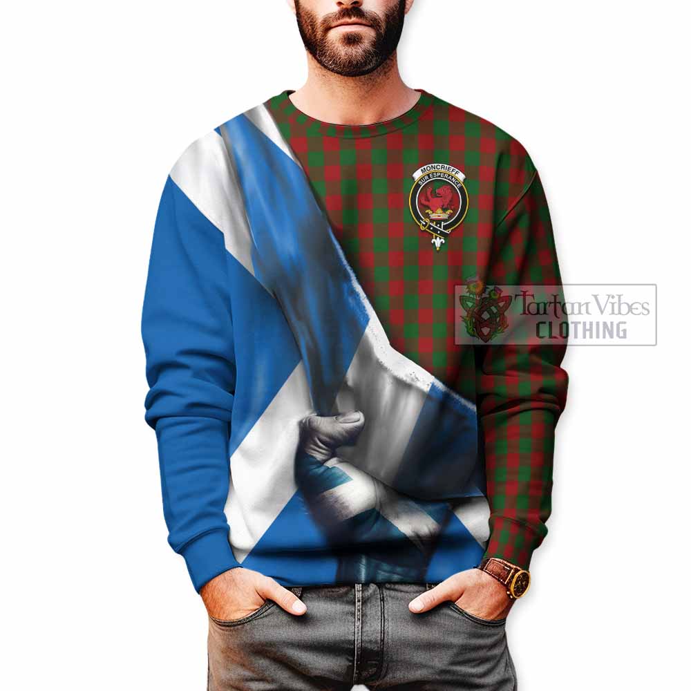 Moncrieff (Moncreiffe) Tartan Sweatshirt with Family Crest Scotland Patriotic Style - Tartan Vibes Clothing