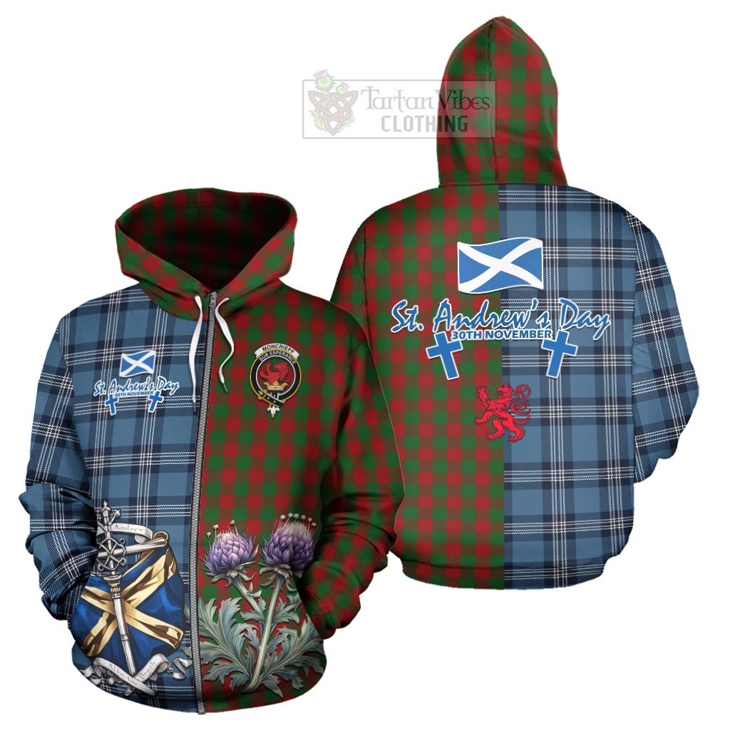 Moncrieff (Moncreiffe) Tartan Hoodie Happy St. Andrew's Day Half Tartan Style - Tartan Vibes Clothing