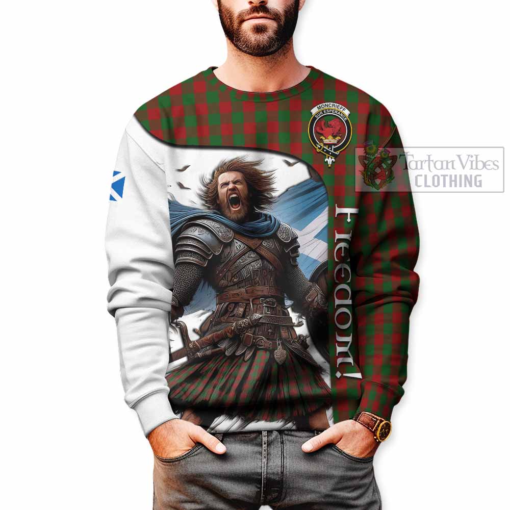 Moncrieff (Moncreiffe) Crest Tartan Sweatshirt Inspired by the Freedom of Scottish Warrior - Tartan Vibes Clothing