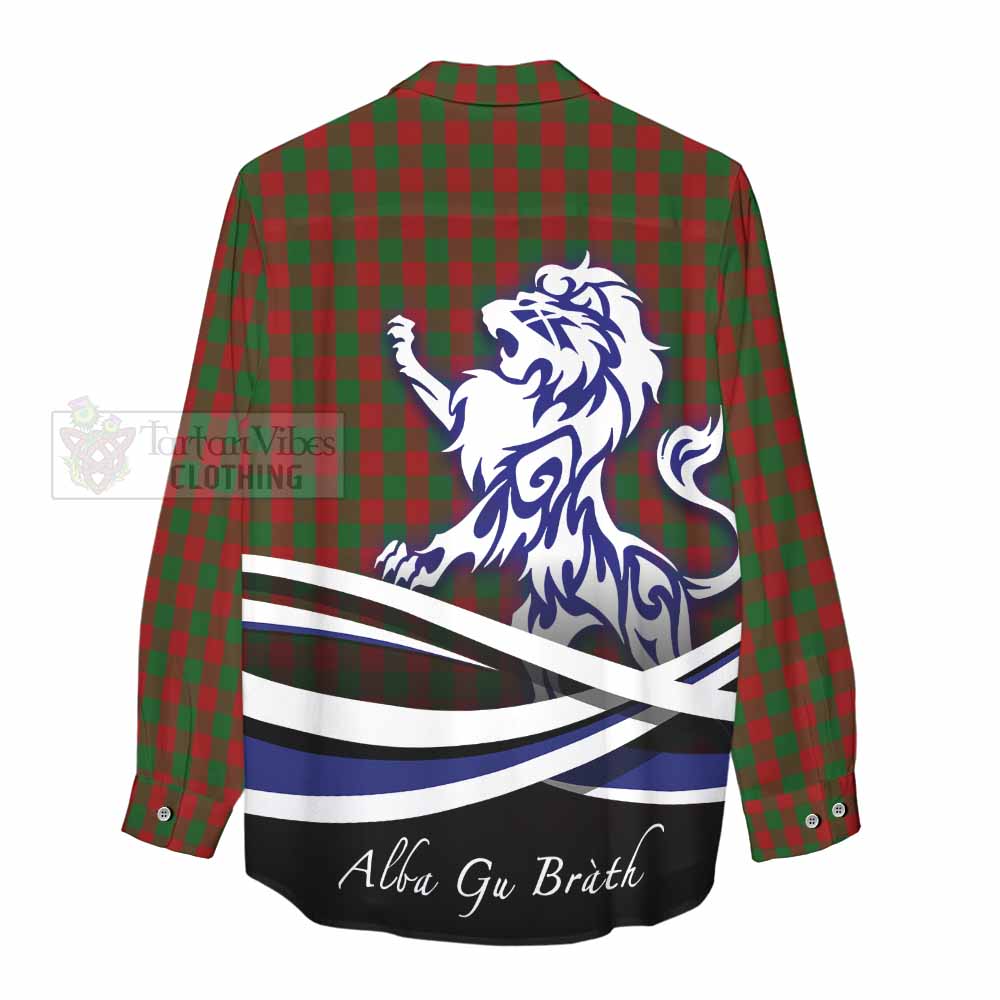 Moncrieff (Moncreiffe) Tartan Women's Casual Shirt with Alba Gu Brath Regal Lion Emblem - Tartan Vibes Clothing