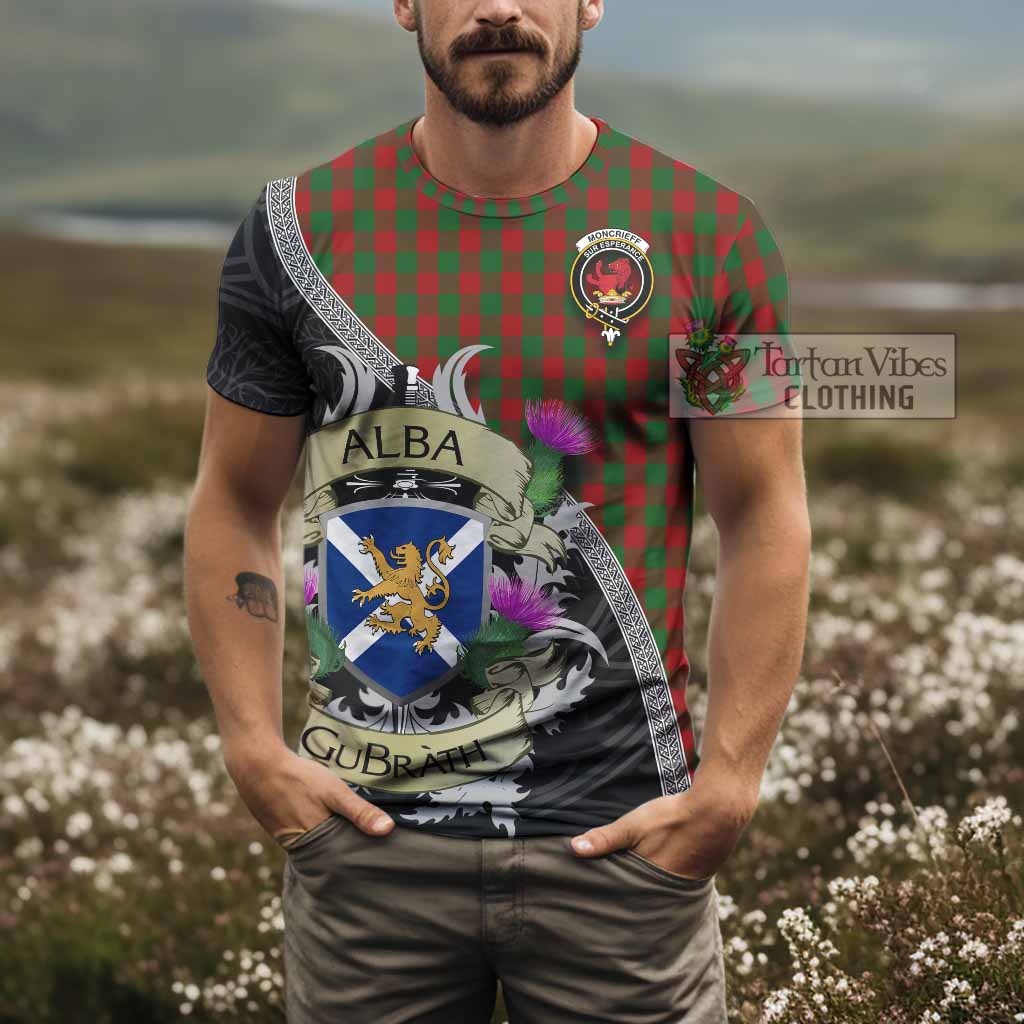 Moncrieff (Moncreiffe) Tartan Family Crest T-Shirt Lion Rampant Royal Thistle Shield Celtic Inspired - Tartan Vibes Clothing