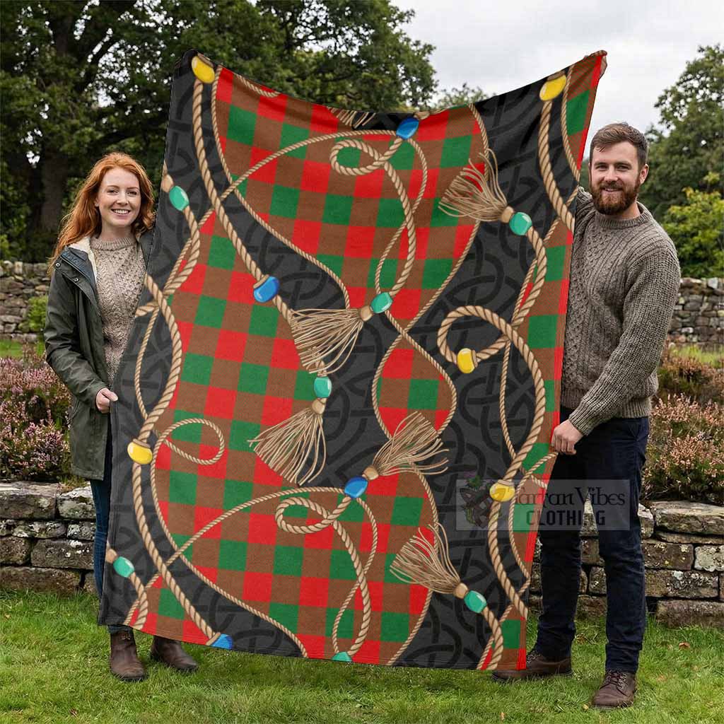 Moncrieff (Moncreiffe) Scottish Tartan Twisted Ropes Stylized Blanket - Tartan Vibes Clothing