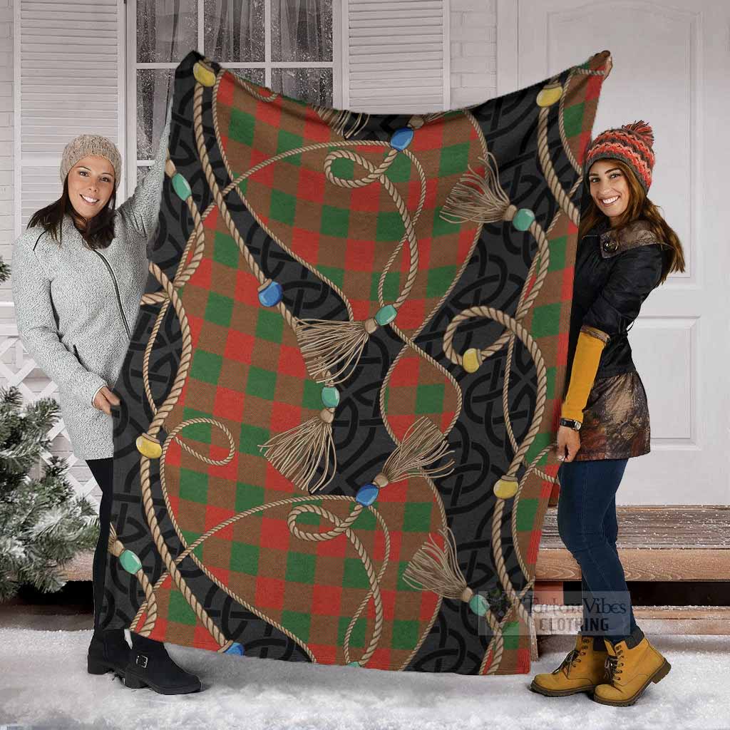 Moncrieff (Moncreiffe) Scottish Tartan Twisted Ropes Stylized Blanket - Tartan Vibes Clothing