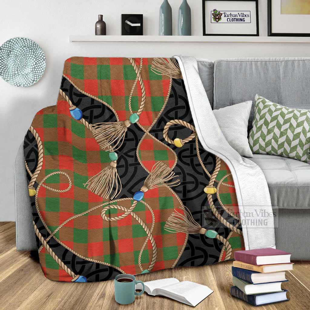 Moncrieff (Moncreiffe) Scottish Tartan Twisted Ropes Stylized Blanket - Tartan Vibes Clothing
