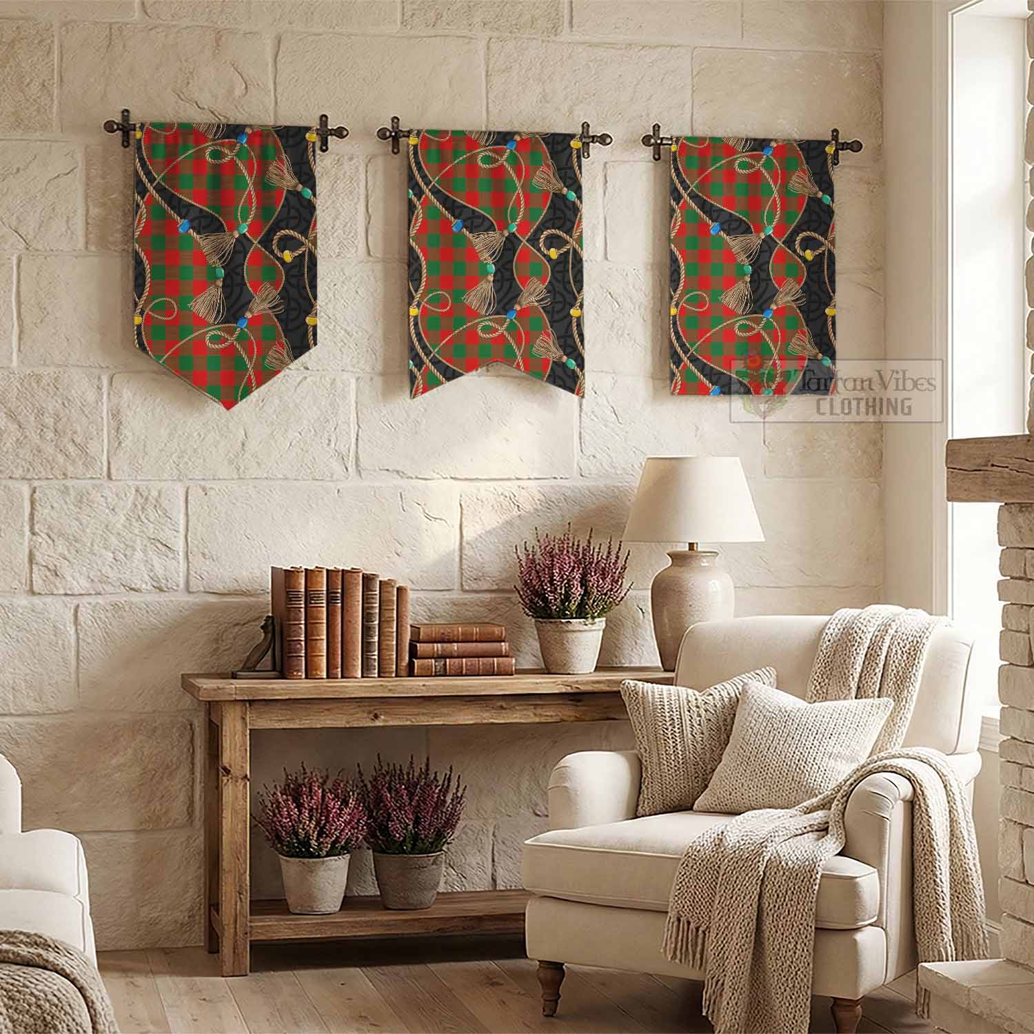 Moncrieff (Moncreiffe) Scottish Tartan Twisted Ropes Stylized Gonfalon - Tartan Vibes Clothing