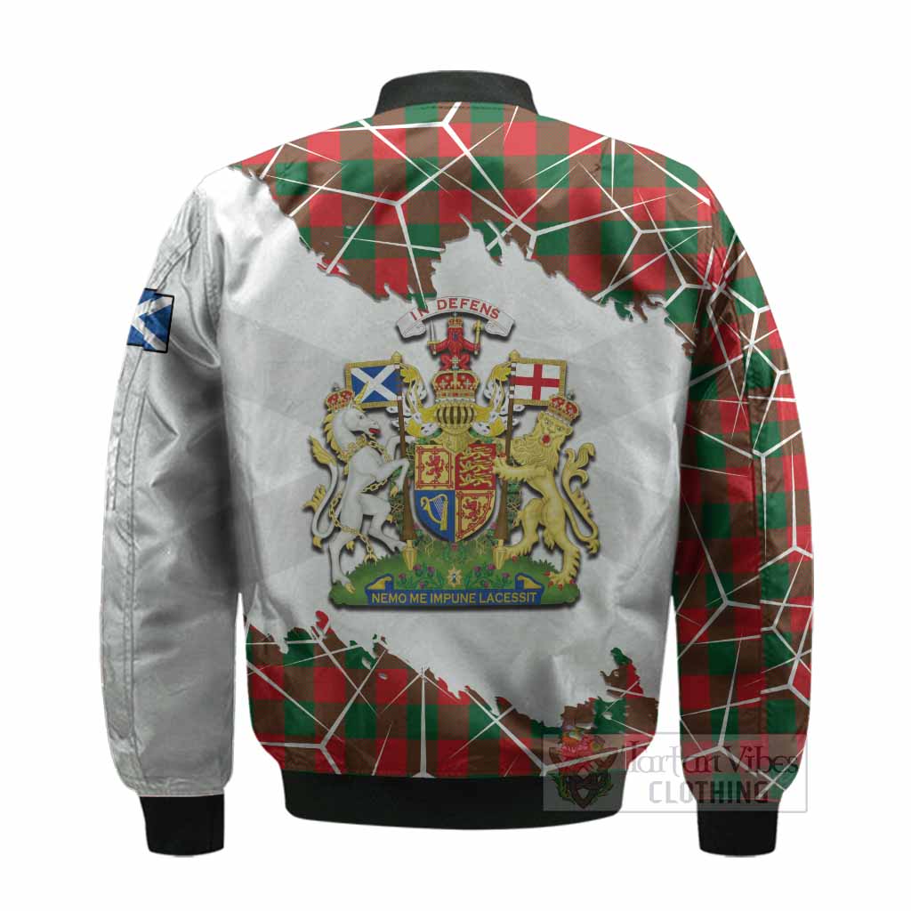 Moncrieff (Moncreiffe) Tartan Bomber Jacket with Family Crest and Lion Rampant Grunge Style