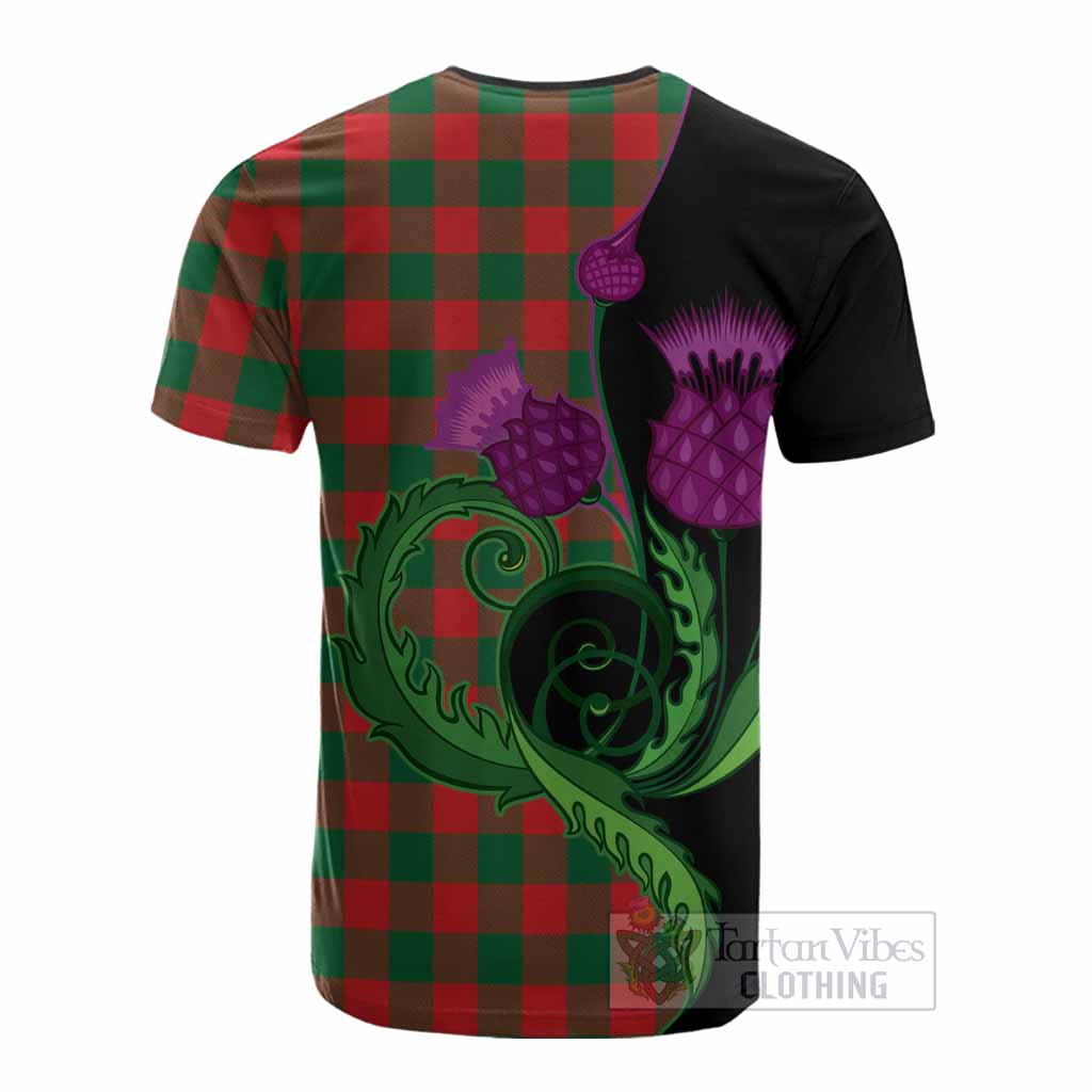 Moncrieff (Moncreiffe) Tartan Cotton T-shirt Traditional Scottish Thistle