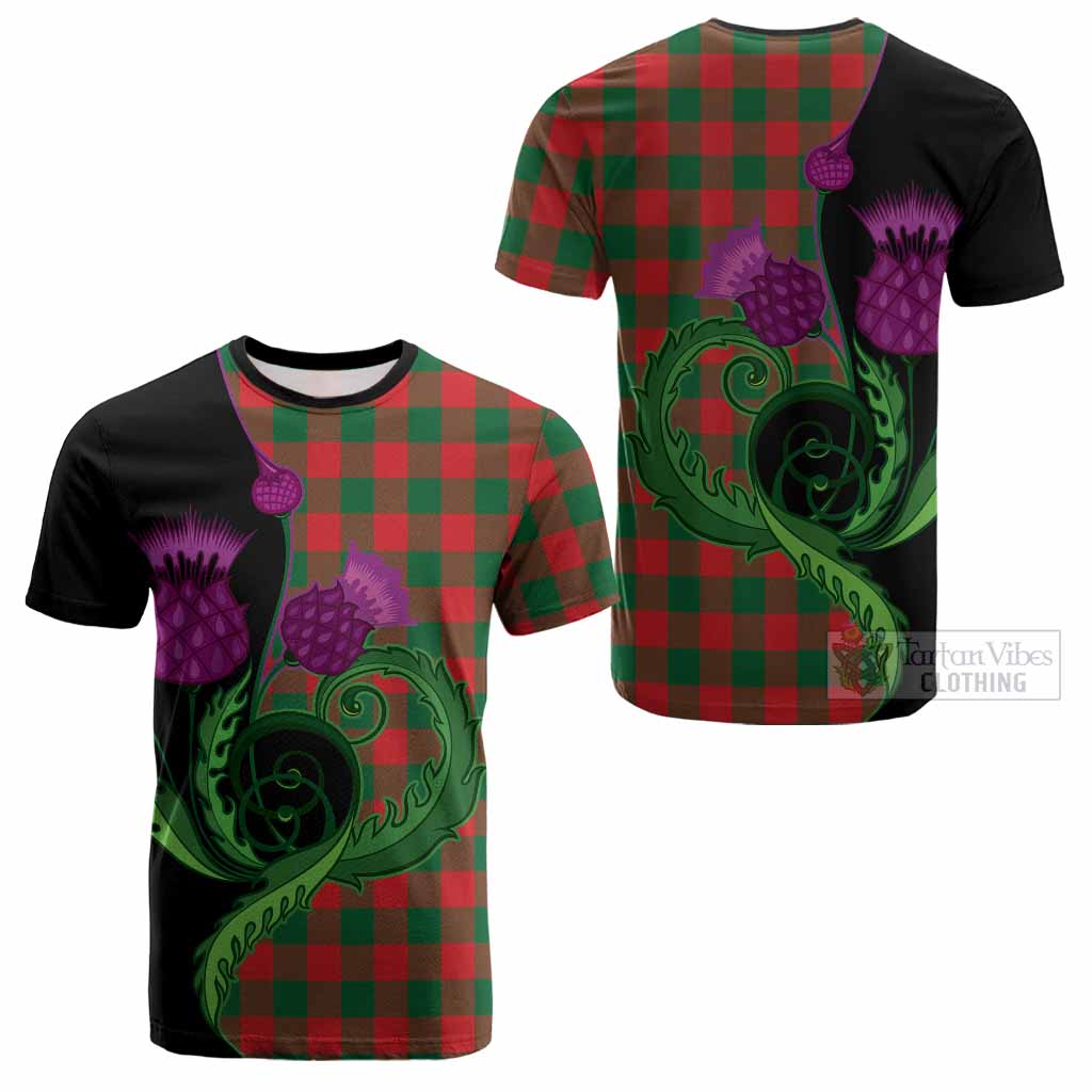 Moncrieff (Moncreiffe) Tartan Cotton T-shirt Traditional Scottish Thistle