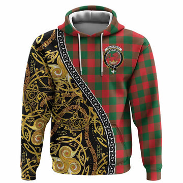 Moncrieff (Moncreiffe) Tartan Crest Hoodie Celtic Knot and Triple Trickle Spiral Symbols