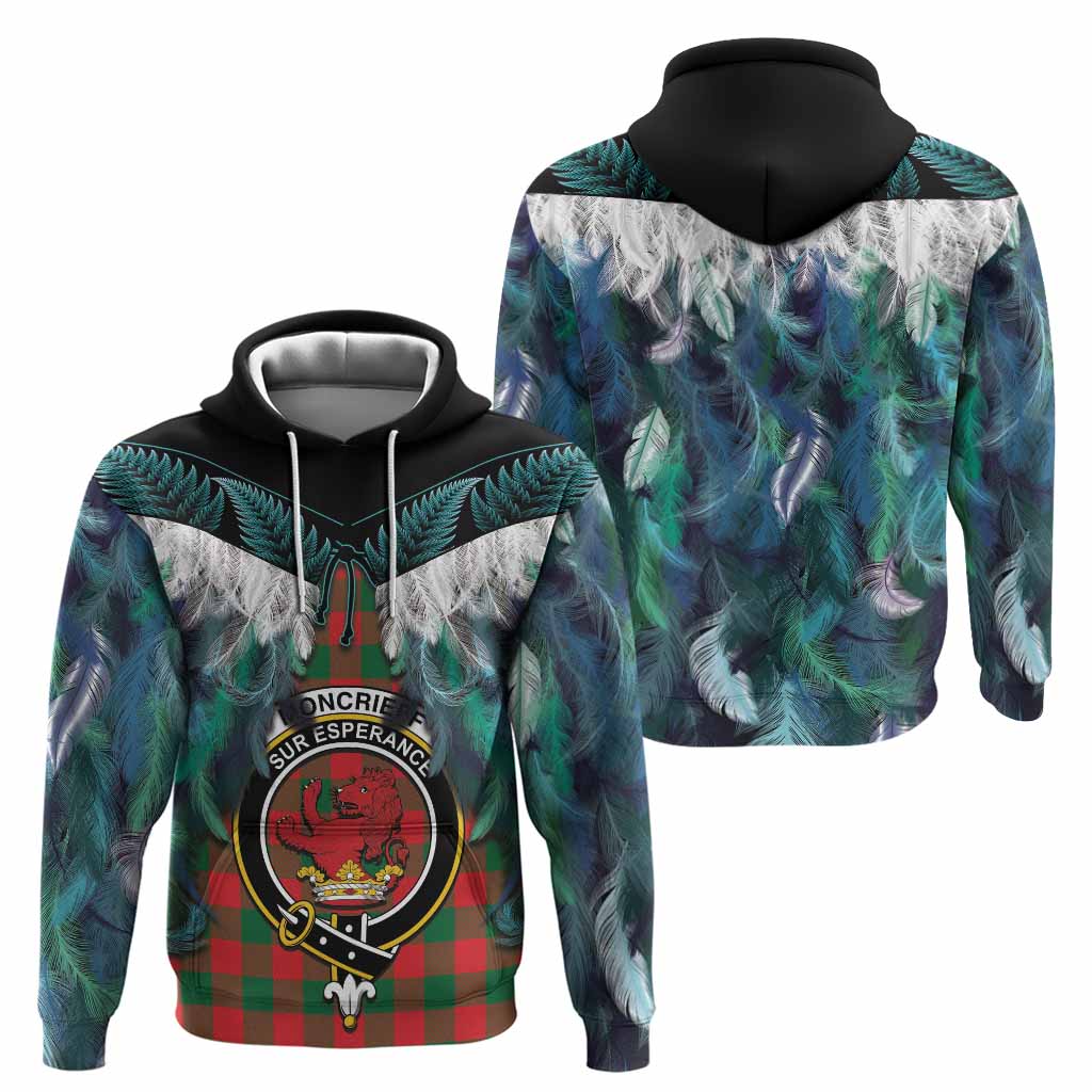 Moncrieff (Moncreiffe) Tartan Crest Hoodie New Zealand Maori Korowai Cloak